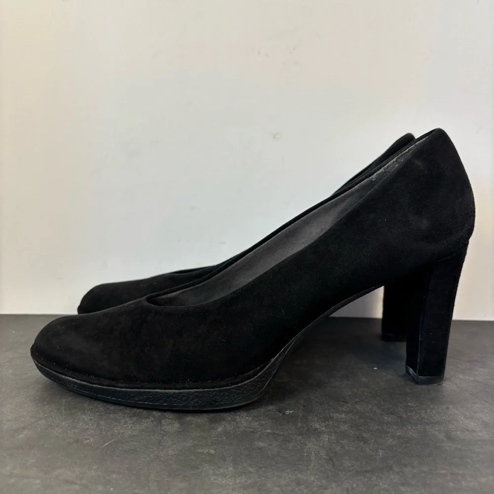Stuart Weitzman Black Suede Block Heel Pumps EU 42 US 11 Made in Spain